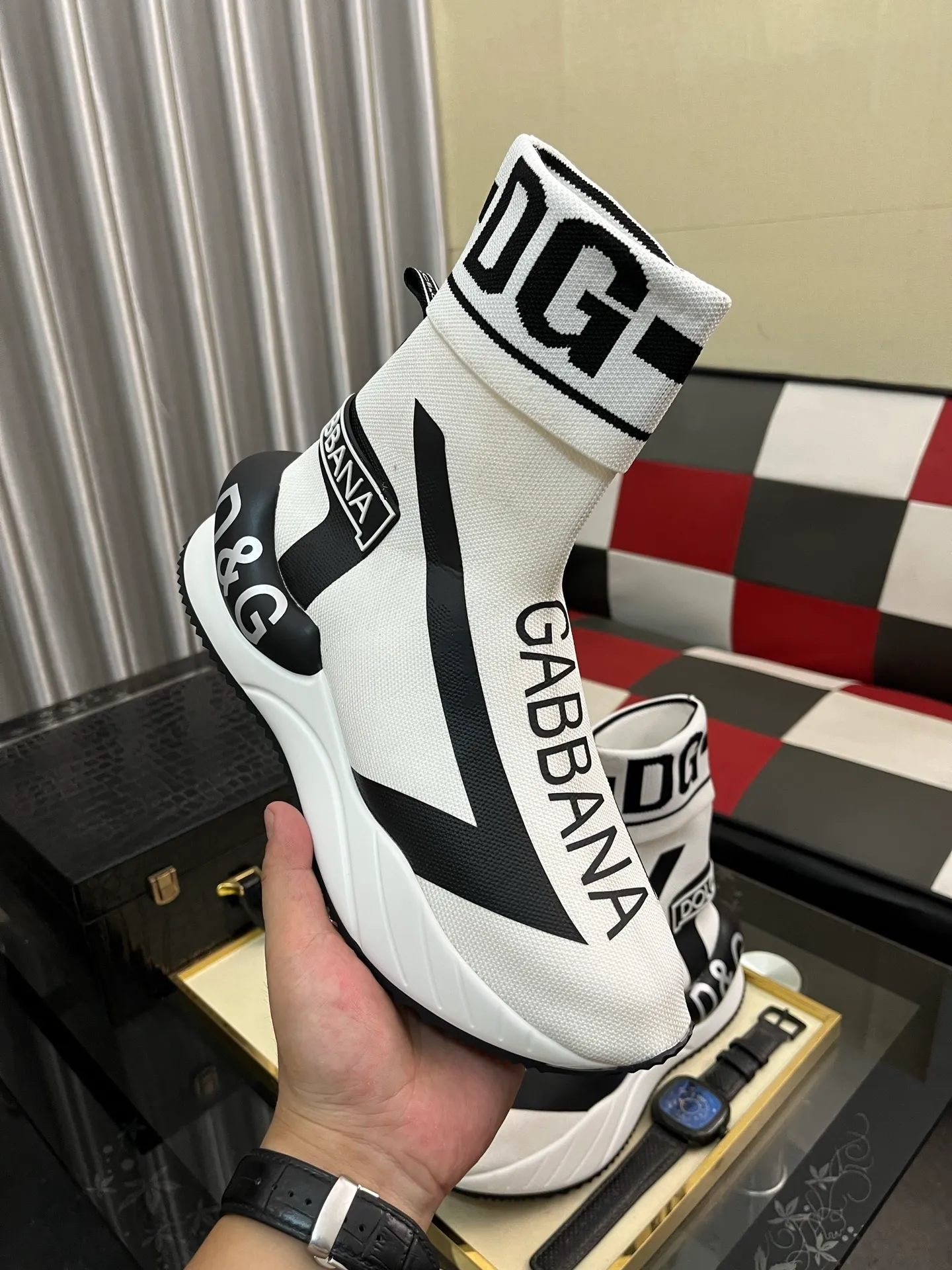 Men's men's shoes💰440⌚️⌚️【DG～】men's casual shoes 2022z cabinet simultaneous sale 🔶🔷🔜The upper is made of cowhide spliced fabric ➕Mesh lining, which is comfortable and breathable. The sole is: the original comfortable and wear-resistant outsole, ⚠️The real thing📱Photographed🎬The real thing is better📢📢📢Size: 35-46